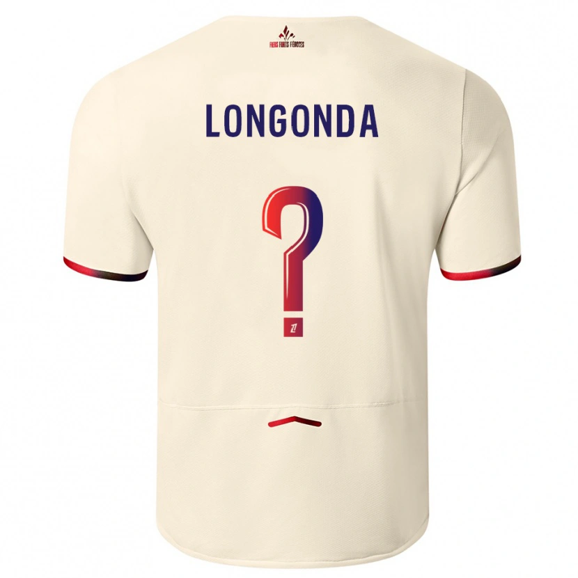 Danxen Kvinnor Jean-Pierre Longonda #0 Off-White Röd Bortatröja Matchtröjor 2025/26 Tröjor T-Tröja
