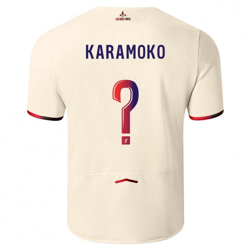 Danxen Kvinnor Ibrahim Karamoko #0 Off-White Röd Bortatröja Matchtröjor 2025/26 Tröjor T-Tröja