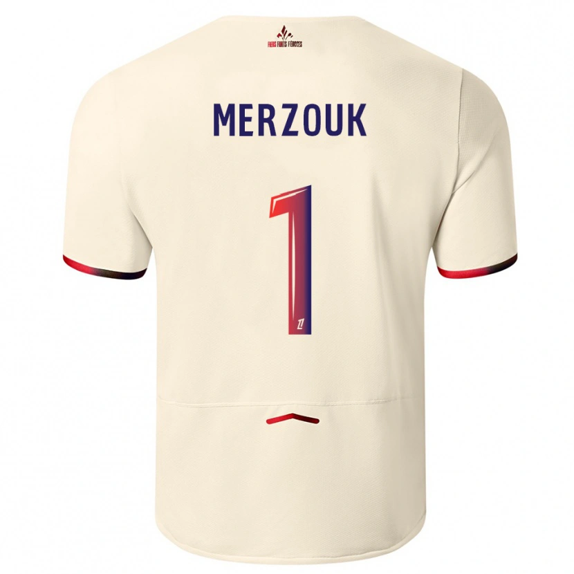 Danxen Kvinnor Samy Merzouk #1 Off-White Röd Bortatröja Matchtröjor 2025/26 Tröjor T-Tröja