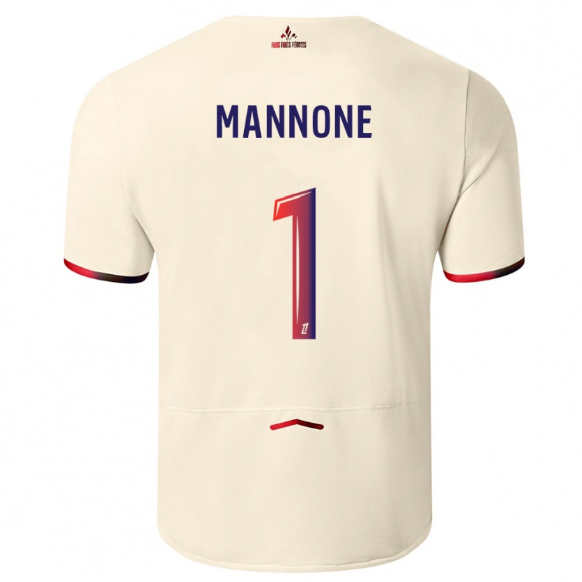 Danxen Kvinnor Vito Mannone #1 Off-White Röd Bortatröja Matchtröjor 2025/26 Tröjor T-Tröja