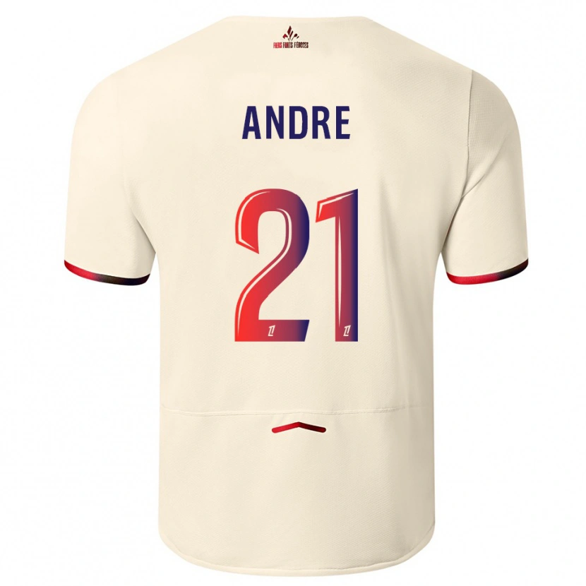 Danxen Kvinnor Benjamin André #21 Off-White Röd Bortatröja Matchtröjor 2025/26 Tröjor T-Tröja