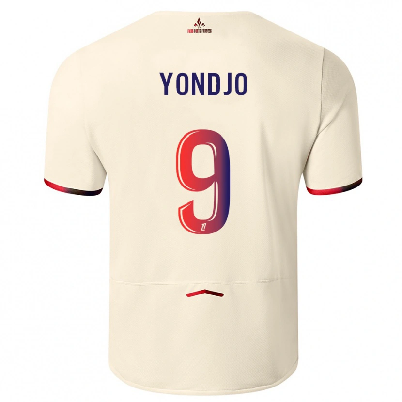 Danxen Kvinnor Angel Yondjo #9 Off-White Röd Bortatröja Matchtröjor 2025/26 Tröjor T-Tröja