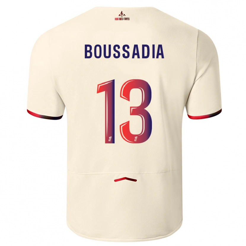 Danxen Kvinnor Saad Boussadia #13 Off-White Röd Bortatröja Matchtröjor 2025/26 Tröjor T-Tröja