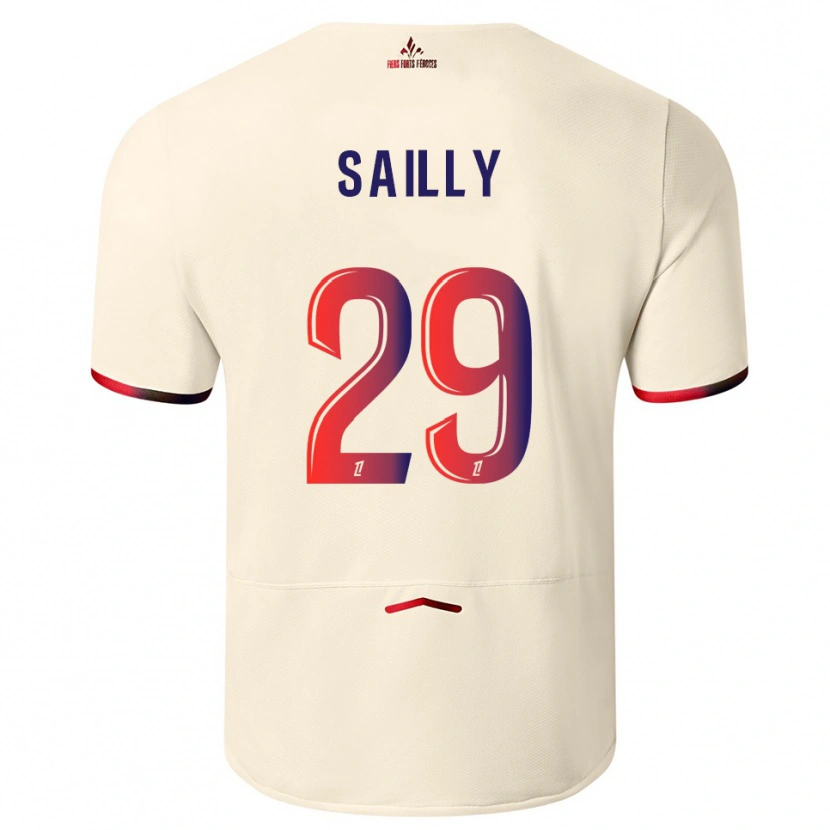 Danxen Kvinnor Charlotte Sailly #29 Off-White Röd Bortatröja Matchtröjor 2025/26 Tröjor T-Tröja