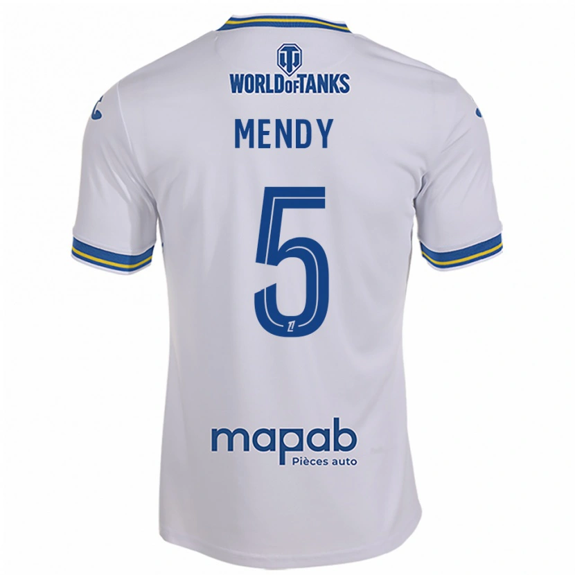 Danxen Kvinnor Benjamin Mendy #5 Vit Himmelsblå Bortatröja Matchtröjor 2025/26 Tröjor T-Tröja