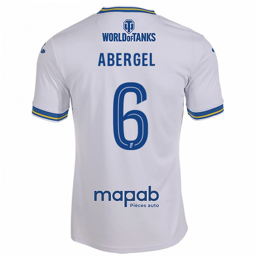 Danxen Kvinnor Laurent Abergel #6 Vit Himmelsblå Bortatröja Matchtröjor 2025/26 Tröjor T-Tröja
