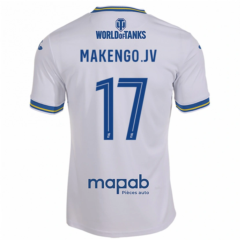 Danxen Kvinnor Jean-Victor Makengo #17 Vit Himmelsblå Bortatröja Matchtröjor 2025/26 Tröjor T-Tröja