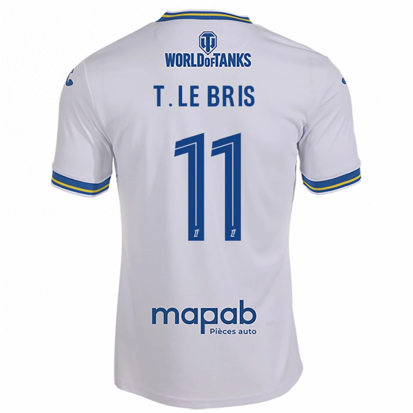 Danxen Kvinnor Théo Le Bris #11 Vit Himmelsblå Bortatröja Matchtröjor 2025/26 Tröjor T-Tröja