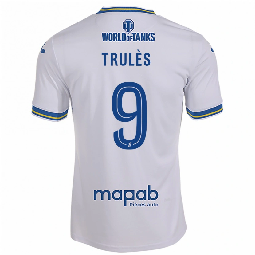 Danxen Kvinnor Rayann Trulès #9 Vit Himmelsblå Bortatröja Matchtröjor 2025/26 Tröjor T-Tröja