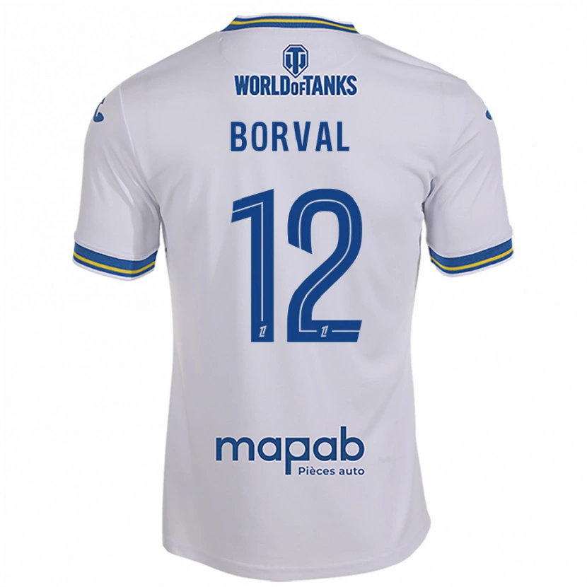 Danxen Kvinnor Cyril Borval #12 Vit Himmelsblå Bortatröja Matchtröjor 2025/26 Tröjor T-Tröja