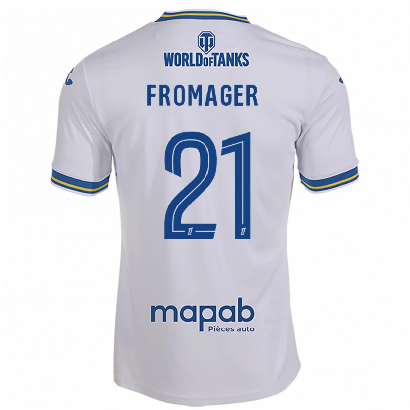 Danxen Kvinnor Côme Fromager #21 Vit Himmelsblå Bortatröja Matchtröjor 2025/26 Tröjor T-Tröja