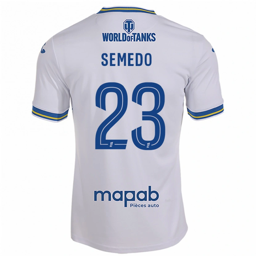 Danxen Kvinnor Daniel Semedo #23 Vit Himmelsblå Bortatröja Matchtröjor 2025/26 Tröjor T-Tröja