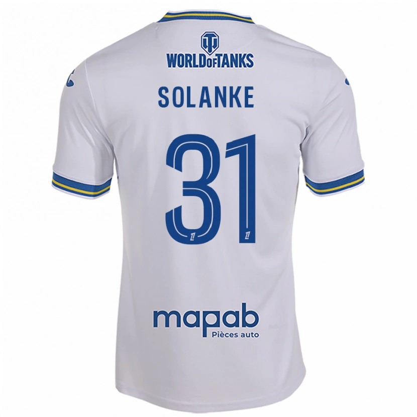 Danxen Kvinnor Ade Solanke #31 Vit Himmelsblå Bortatröja Matchtröjor 2025/26 Tröjor T-Tröja
