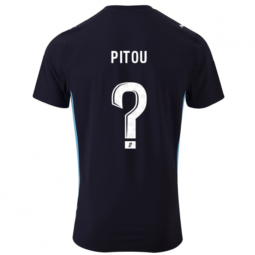 Danxen Kvinnor Jonathan Pitou #0 Svart Himmelsblå Bortatröja Matchtröjor 2025/26 Tröjor T-Tröja