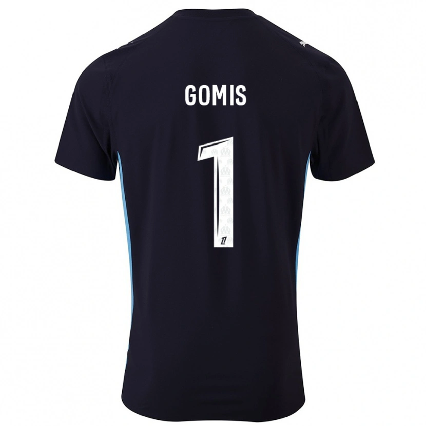 Danxen Kvinnor Ibrahim Gomis #1 Svart Himmelsblå Bortatröja Matchtröjor 2025/26 Tröjor T-Tröja