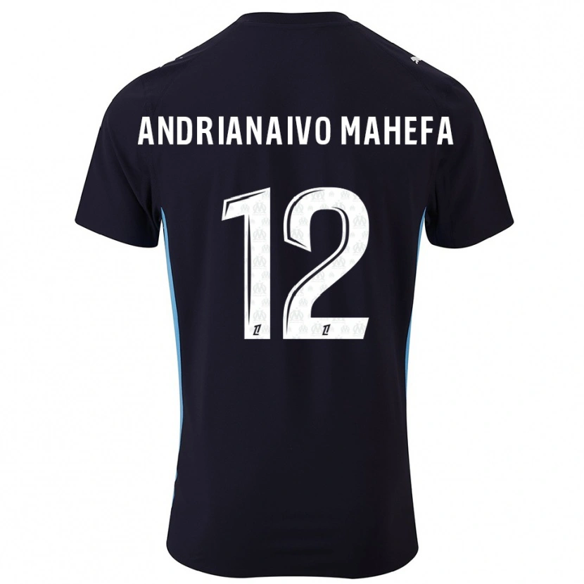 Danxen Kvinnor Mathis Andrianaivo Mahefa #12 Svart Himmelsblå Bortatröja Matchtröjor 2025/26 Tröjor T-Tröja