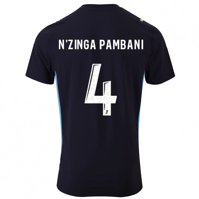 Danxen Kvinnor Pladi N'zinga Pambani #4 Svart Himmelsblå Bortatröja Matchtröjor 2025/26 Tröjor T-Tröja