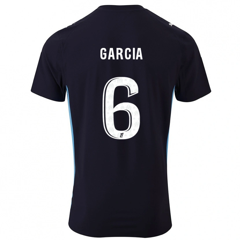 Danxen Kvinnor Ulisses Garcia #6 Svart Himmelsblå Bortatröja Matchtröjor 2025/26 Tröjor T-Tröja