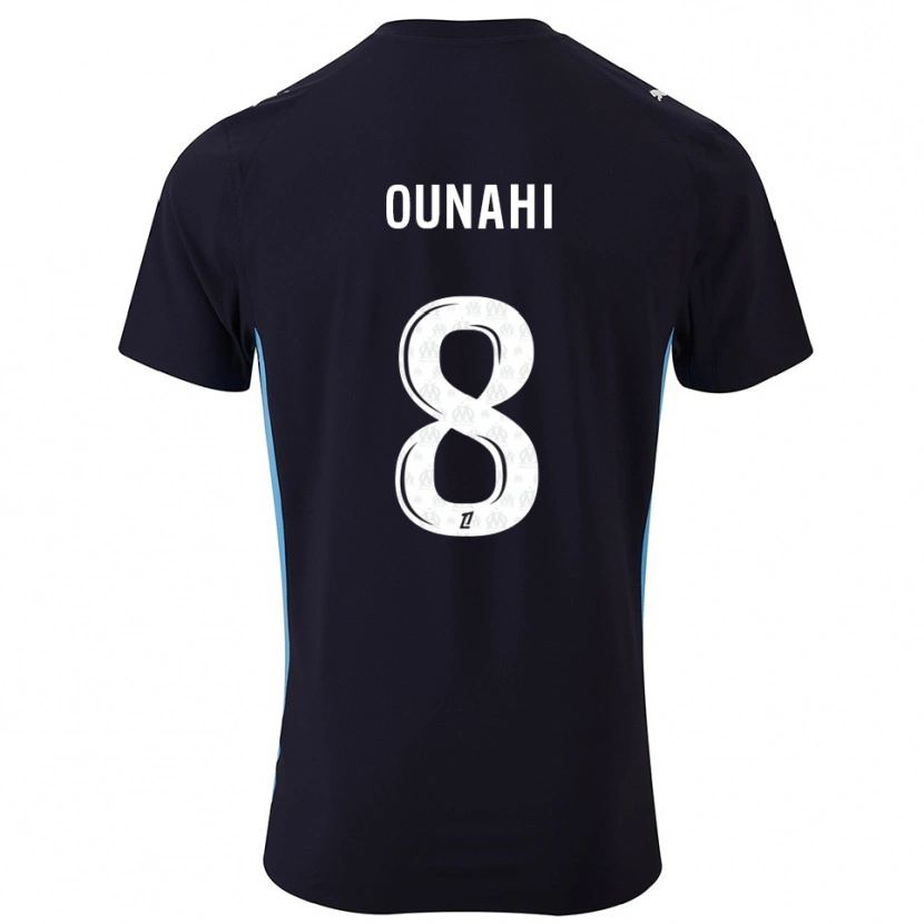 Danxen Kvinnor Azzedine Ounahi #8 Svart Himmelsblå Bortatröja Matchtröjor 2025/26 Tröjor T-Tröja
