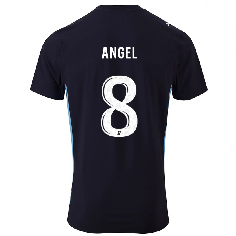 Danxen Kvinnor Angel Gomes #8 Svart Himmelsblå Bortatröja Matchtröjor 2025/26 Tröjor T-Tröja