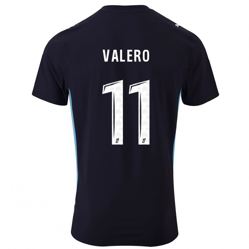 Danxen Kvinnor Antoine Valero #11 Svart Himmelsblå Bortatröja Matchtröjor 2025/26 Tröjor T-Tröja