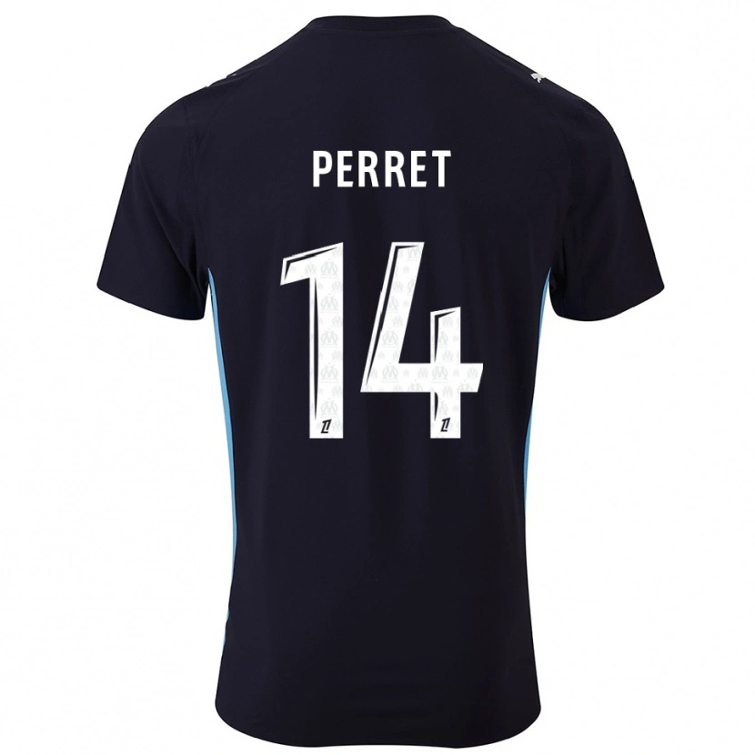 Danxen Kvinnor Jenny Perret #14 Svart Himmelsblå Bortatröja Matchtröjor 2025/26 Tröjor T-Tröja