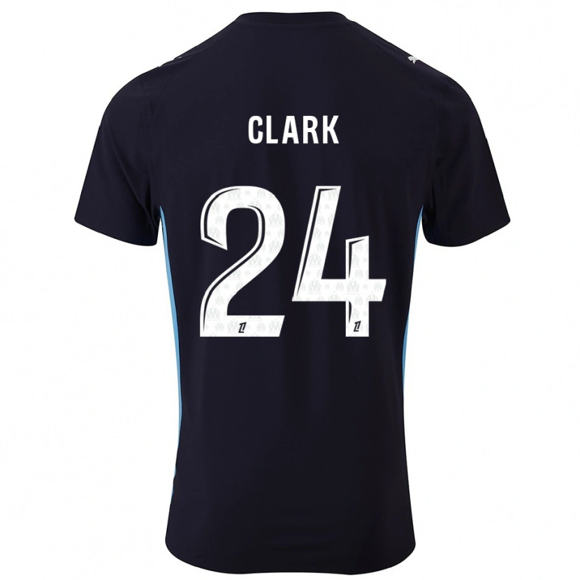 Danxen Kvinnor Ashley Clark #24 Svart Himmelsblå Bortatröja Matchtröjor 2025/26 Tröjor T-Tröja