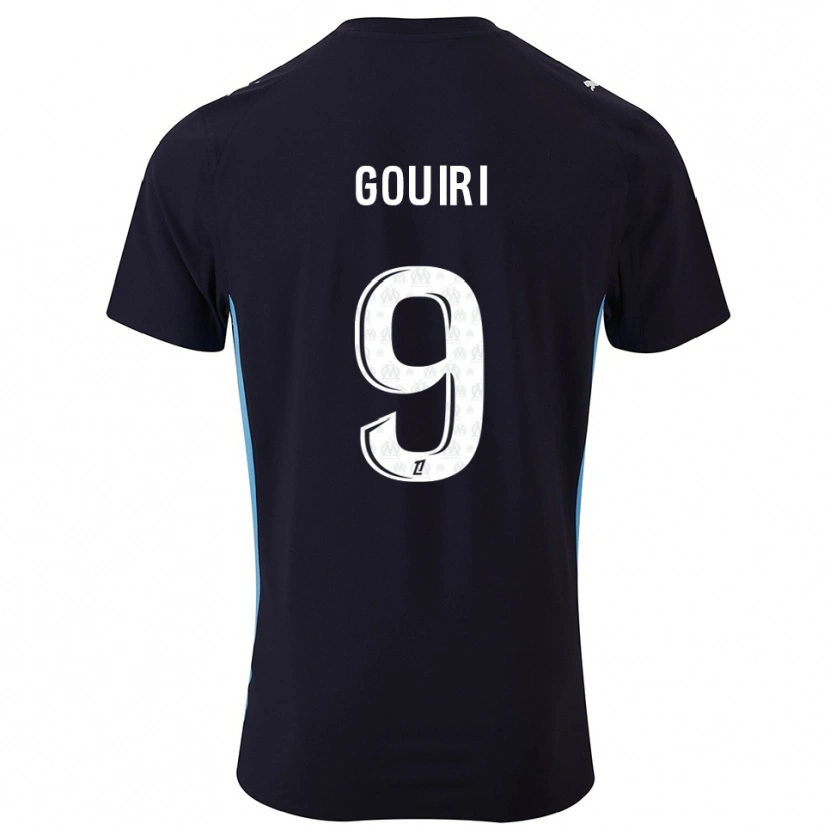 Danxen Kvinnor Amine Gouiri #9 Svart Himmelsblå Bortatröja Matchtröjor 2025/26 Tröjor T-Tröja