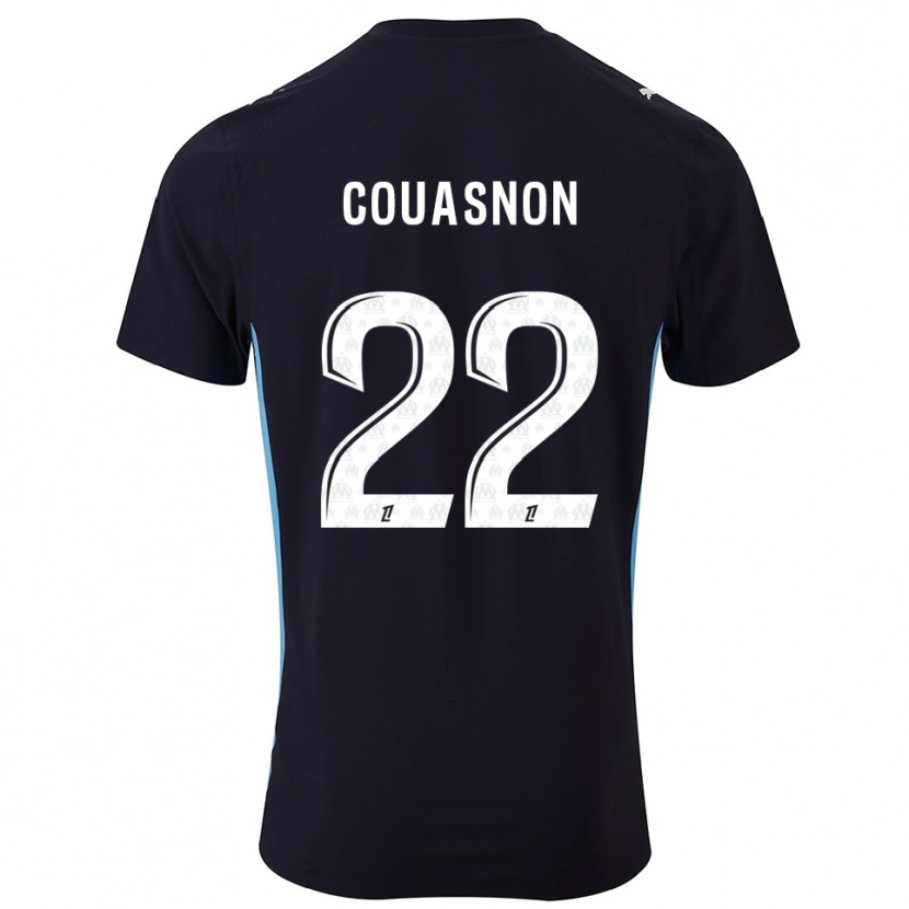 Danxen Kvinnor Roxane Couasnon #22 Svart Himmelsblå Bortatröja Matchtröjor 2025/26 Tröjor T-Tröja