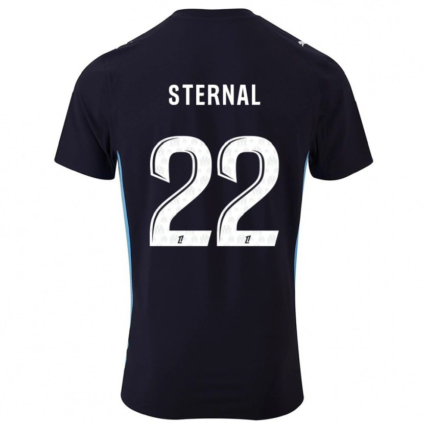 Danxen Kvinnor Enzo Sternal #22 Svart Himmelsblå Bortatröja Matchtröjor 2025/26 Tröjor T-Tröja