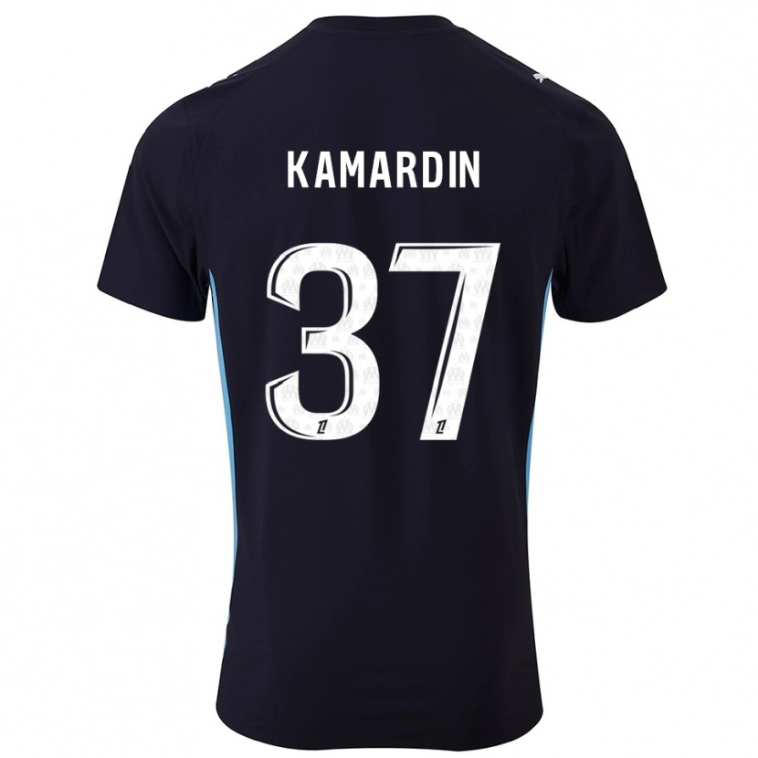 Danxen Kvinnor Aaron Kamardin #37 Svart Himmelsblå Bortatröja Matchtröjor 2025/26 Tröjor T-Tröja