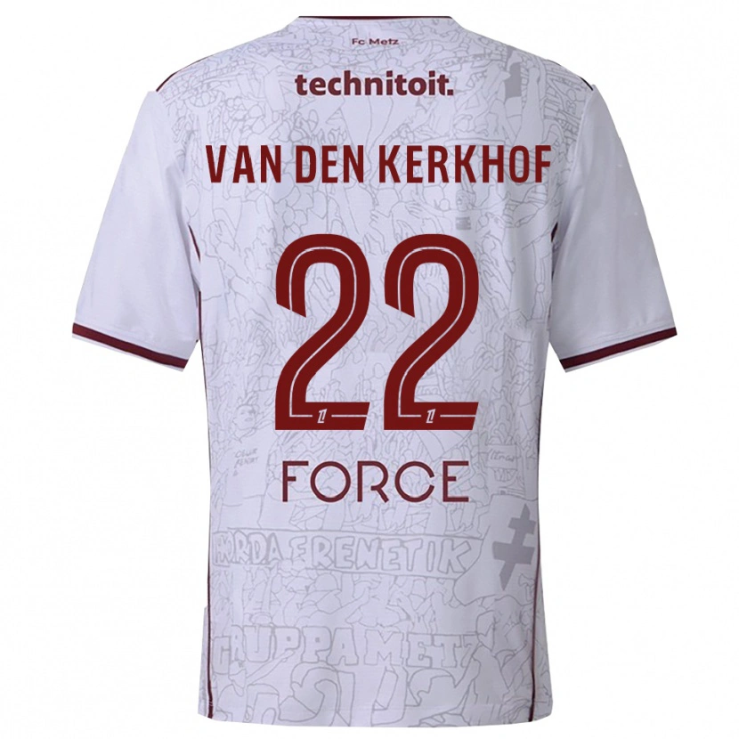 Danxen Kvinnor Kevin Van Den Kerkhof #22 Vit Bourgogne Bortatröja Matchtröjor 2025/26 Tröjor T-Tröja
