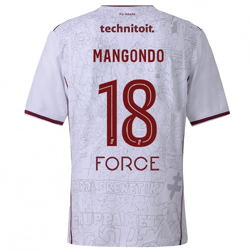 Danxen Kvinnor Joseph Mangondo #18 Vit Bourgogne Bortatröja Matchtröjor 2025/26 Tröjor T-Tröja