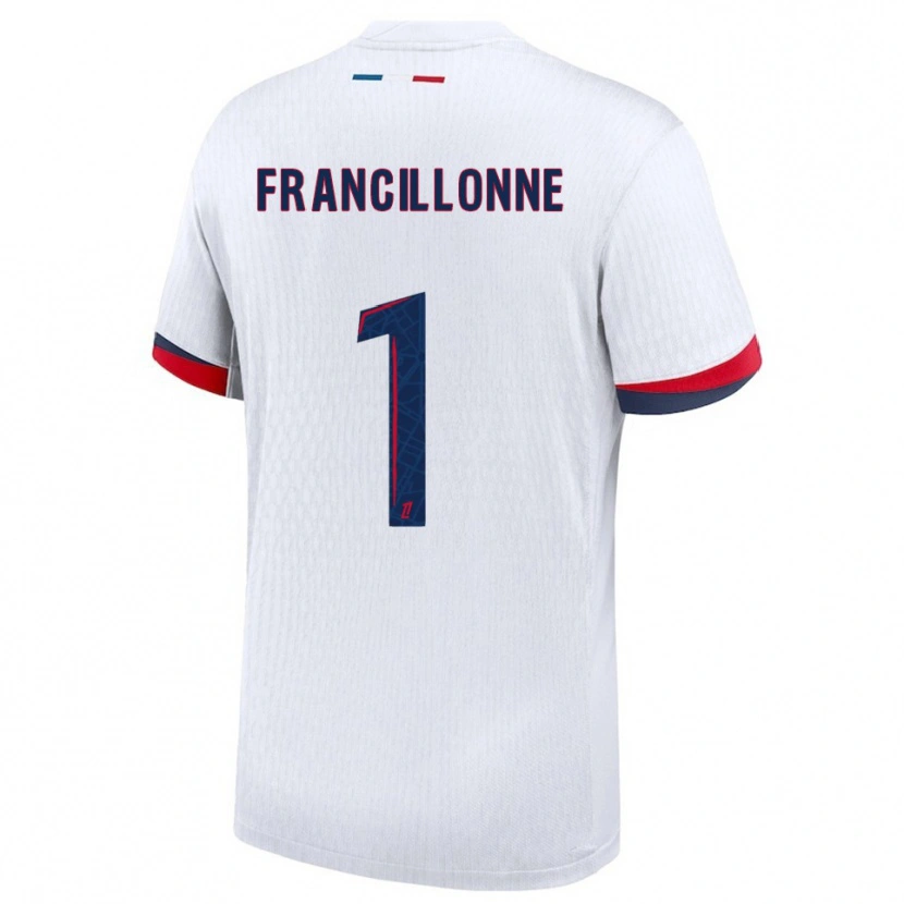 Danxen Kvinnor Bryan Francillonne #1 Vit Röd Bortatröja Matchtröjor 2025/26 Tröjor T-Tröja