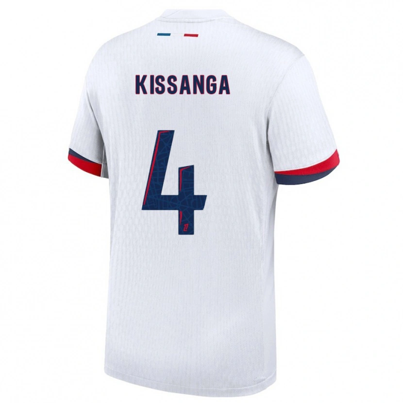 Danxen Kvinnor Hugo Kissanga #4 Vit Röd Bortatröja Matchtröjor 2025/26 Tröjor T-Tröja