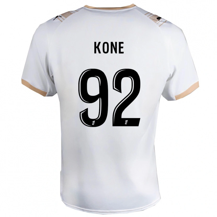 Danxen Kvinnor Abdoul Koné #92 Vit Svart Bortatröja Matchtröjor 2025/26 Tröjor T-Tröja
