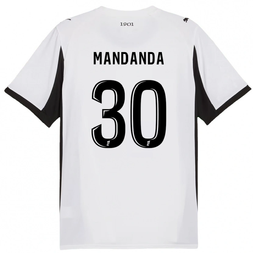 Danxen Kvinnor Steve Mandanda #30 Vit Svart Bortatröja Matchtröjor 2025/26 Tröjor T-Tröja