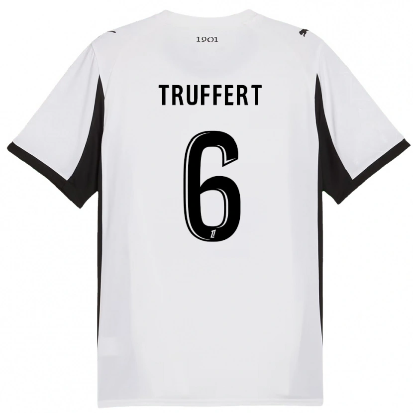 Danxen Kvinnor Florian Truffert #6 Vit Svart Bortatröja Matchtröjor 2025/26 Tröjor T-Tröja