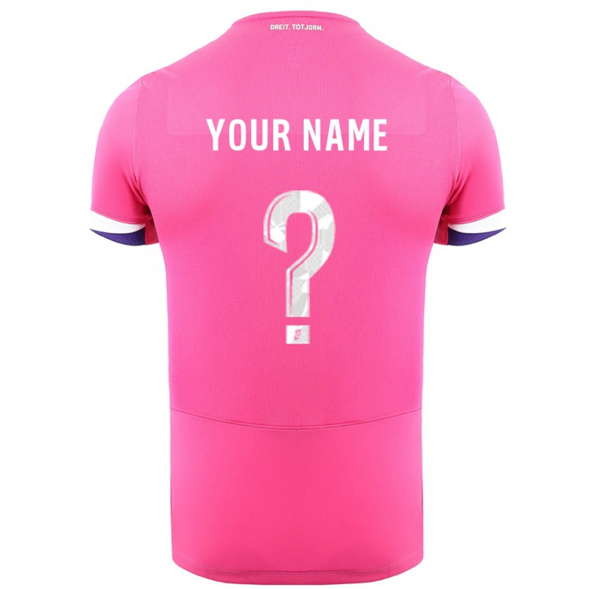 Danxen Kvinnor Ditt Namn #0 Rosa Vit Bortatröja Matchtröjor 2025/26 Tröjor T-Tröja