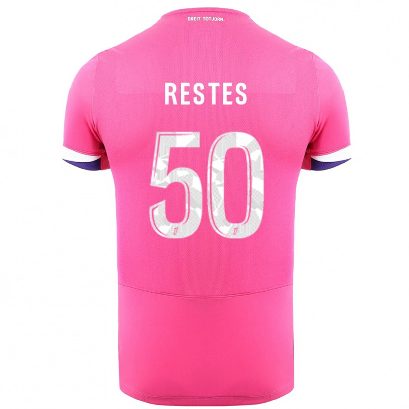 Danxen Kvinnor Guillaume Restes #50 Rosa Vit Bortatröja Matchtröjor 2025/26 Tröjor T-Tröja