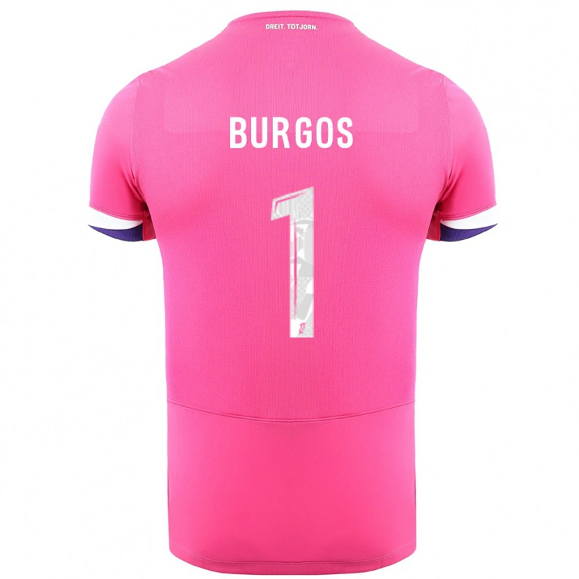 Danxen Kvinnor Diego Burgos #1 Rosa Vit Bortatröja Matchtröjor 2025/26 Tröjor T-Tröja