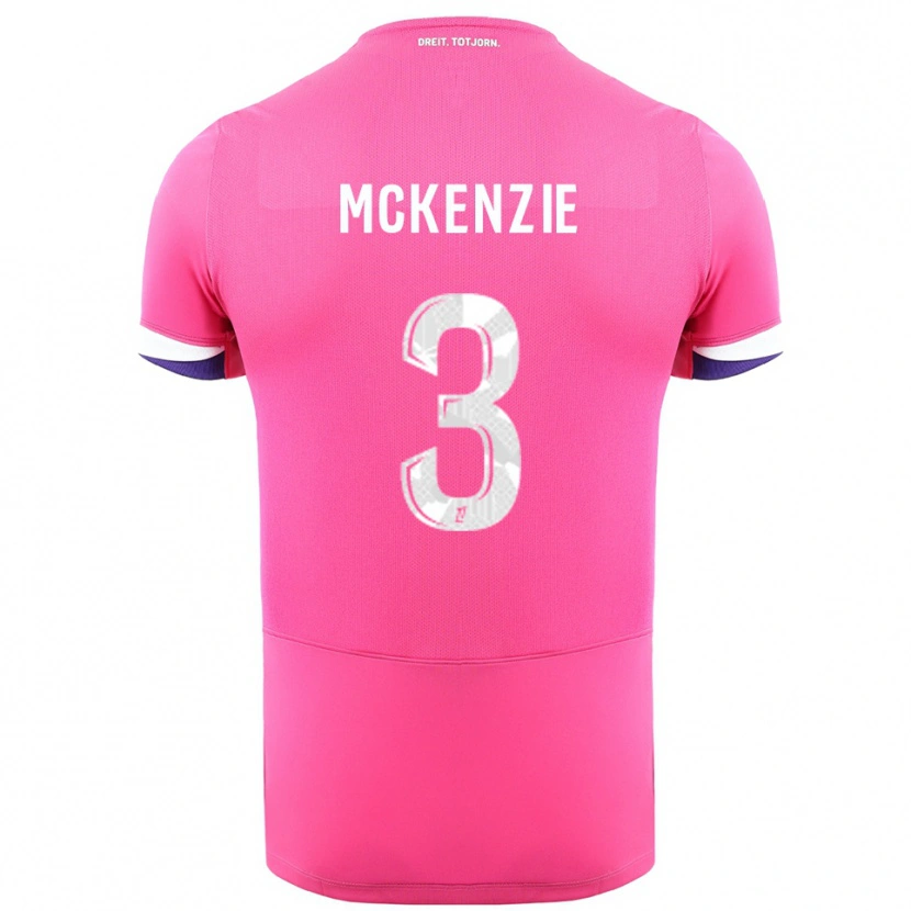 Danxen Kvinnor Mark Mckenzie #3 Rosa Vit Bortatröja Matchtröjor 2025/26 Tröjor T-Tröja