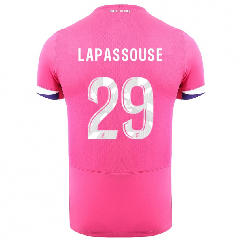 Danxen Kvinnor Louna Lapassouse #29 Rosa Vit Bortatröja Matchtröjor 2025/26 Tröjor T-Tröja