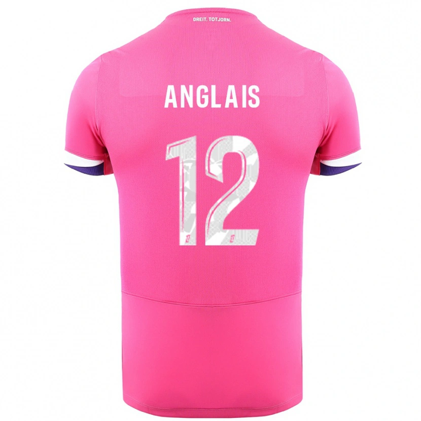 Danxen Kvinnor Anaëlle Anglais #12 Rosa Vit Bortatröja Matchtröjor 2025/26 Tröjor T-Tröja