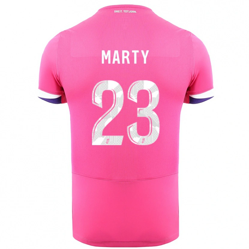 Danxen Kvinnor Chloé Marty #23 Rosa Vit Bortatröja Matchtröjor 2025/26 Tröjor T-Tröja
