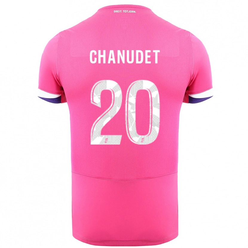 Danxen Kvinnor Coralie Chanudet #20 Rosa Vit Bortatröja Matchtröjor 2025/26 Tröjor T-Tröja