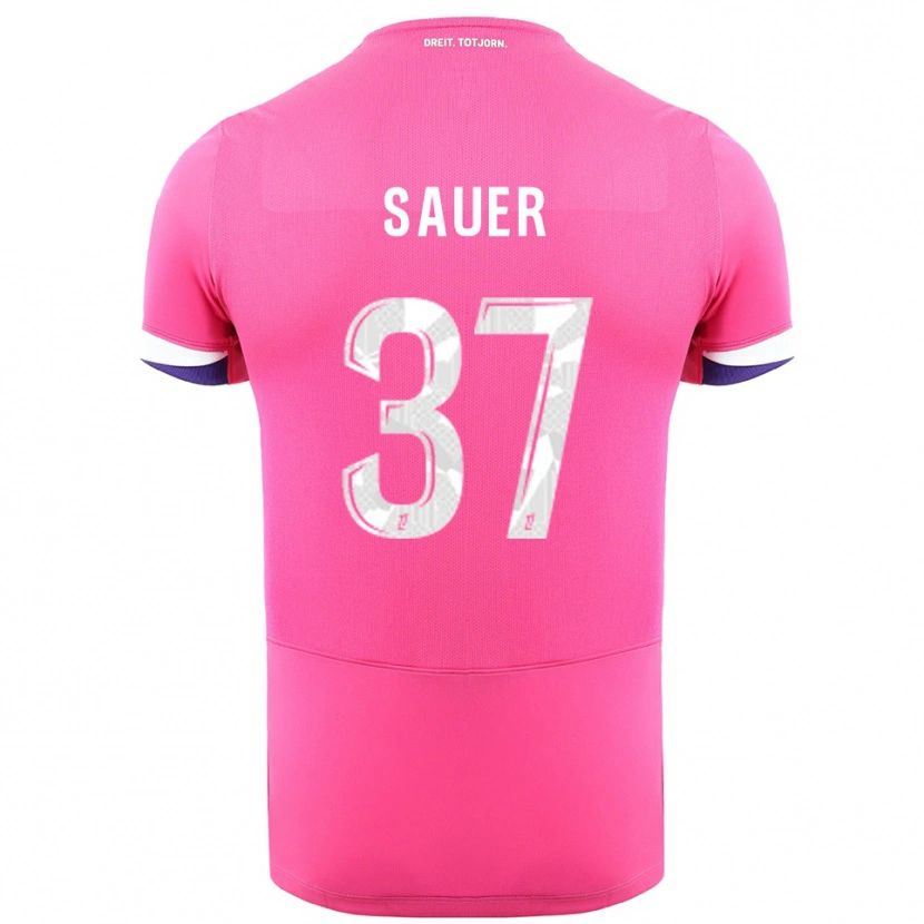 Danxen Kvinnor Mario Sauer #37 Rosa Vit Bortatröja Matchtröjor 2025/26 Tröjor T-Tröja