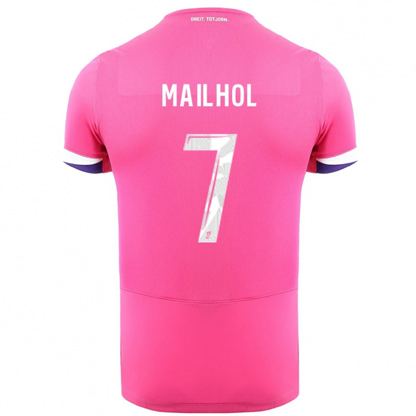 Danxen Kvinnor Luca Mailhol #7 Rosa Vit Bortatröja Matchtröjor 2025/26 Tröjor T-Tröja