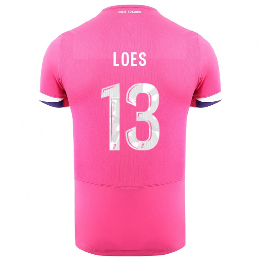 Danxen Kvinnor Wayan Loes #13 Rosa Vit Bortatröja Matchtröjor 2025/26 Tröjor T-Tröja