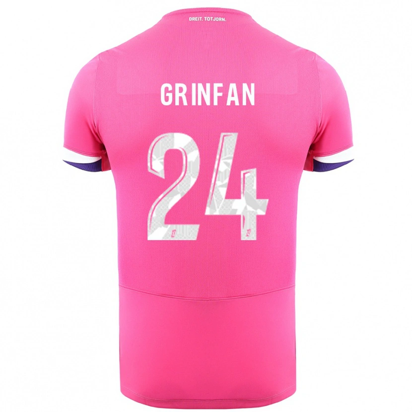 Danxen Kvinnor Roma Grinfan #24 Rosa Vit Bortatröja Matchtröjor 2025/26 Tröjor T-Tröja